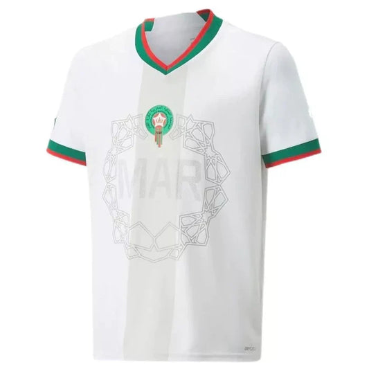 Maillot Maroc saison 2022 extérieur Coupe du Monde blanc